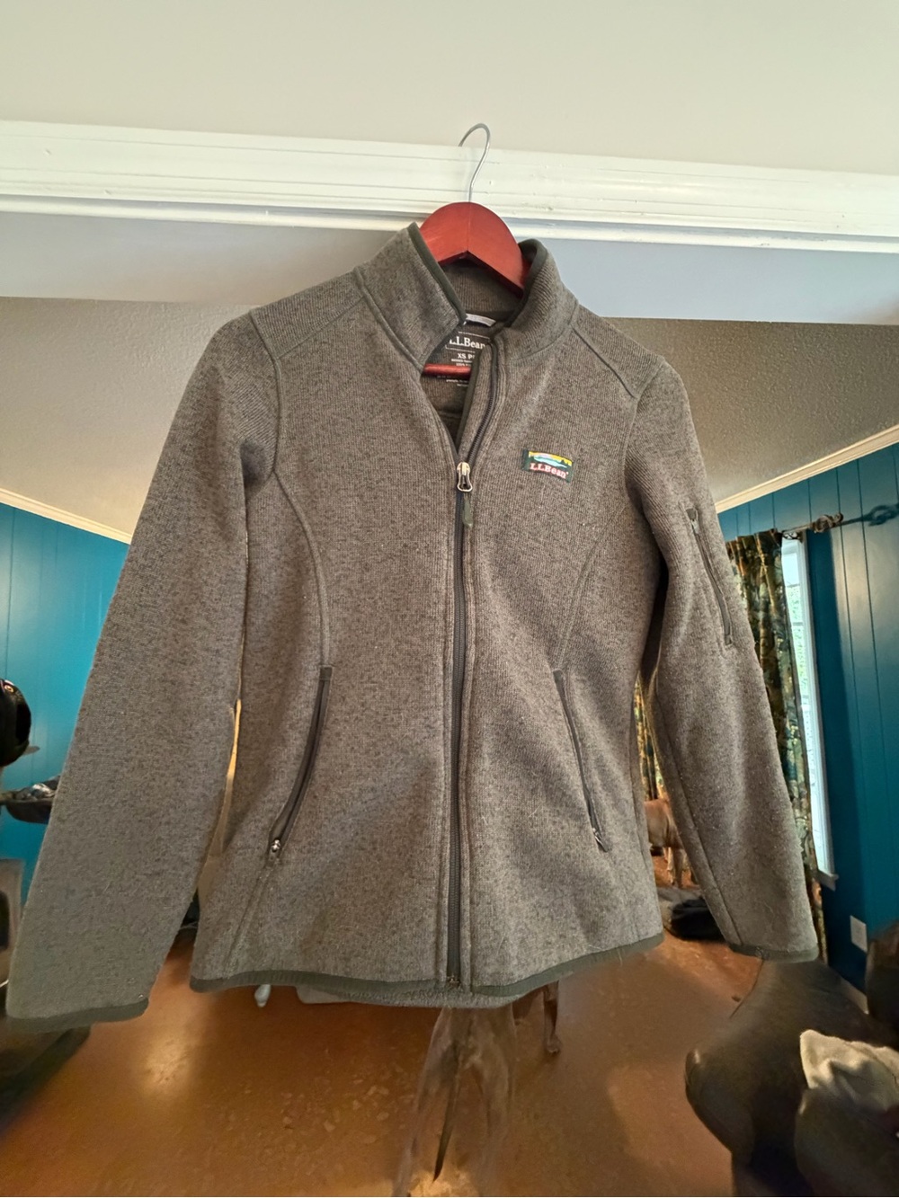 L.L. Bean Women's Army Green Full-Zip Fleece Jacket
